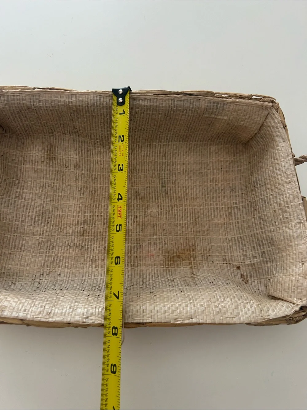 Vintage hand Woven Fruit Accent Serving Tray casserole carrier in Natural Beige
